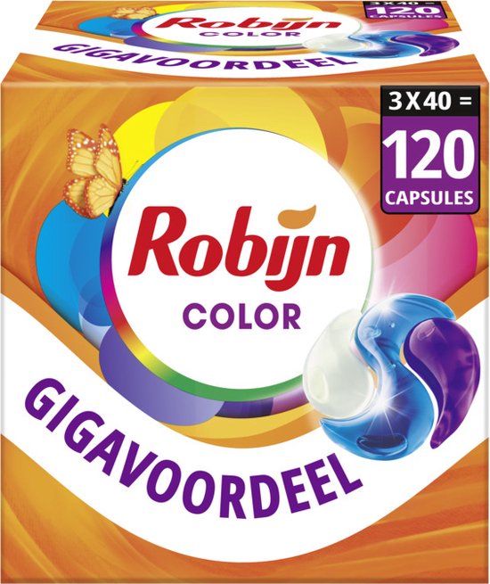 Robijn Classics 3-in-1 Wascapsules - Color - 3 x 40 wasbeurten - Voordeelverpakking