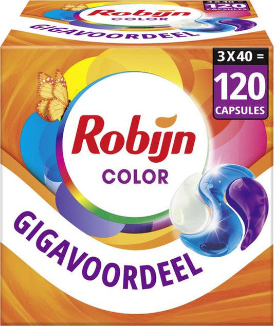 Robijn Classics 3-in-1 Wascapsules - Color - 3 x 40 wasbeurten - Voordeelverpakking